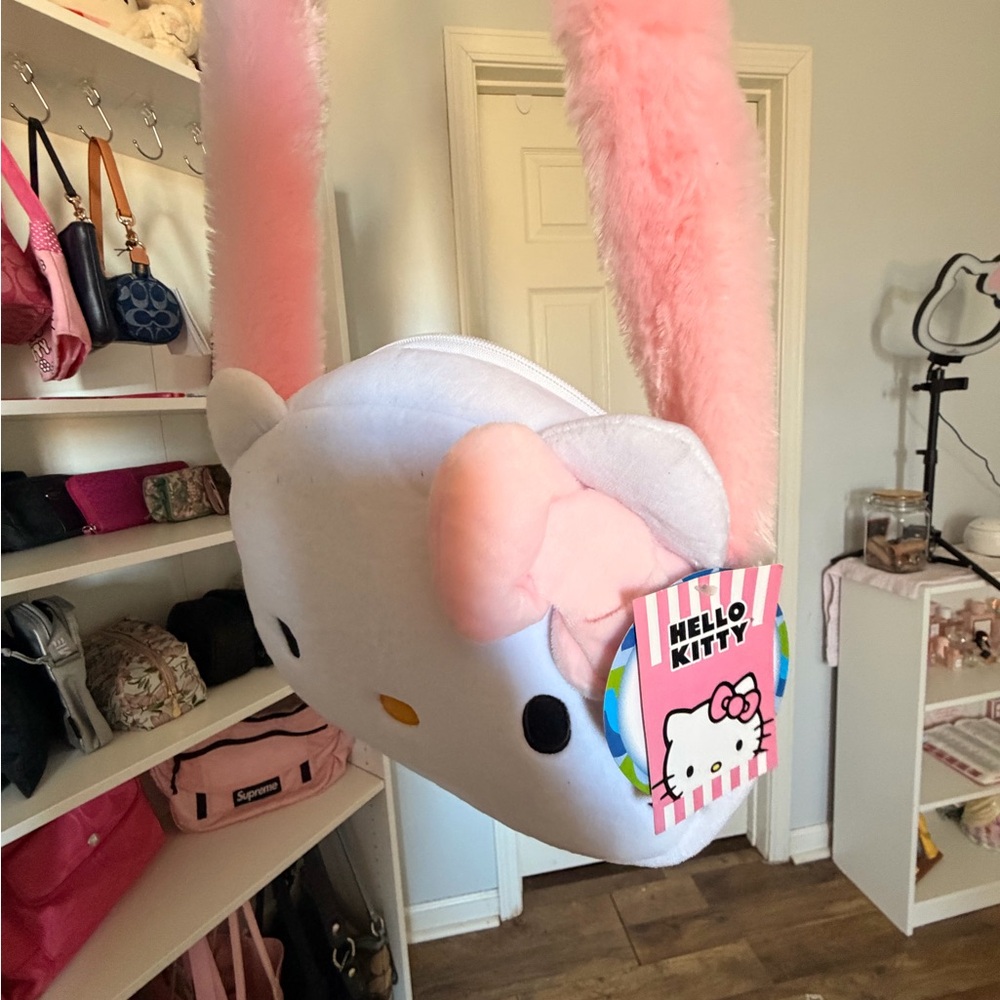 Hello Kitty Plush Bag with Pink and White Accents